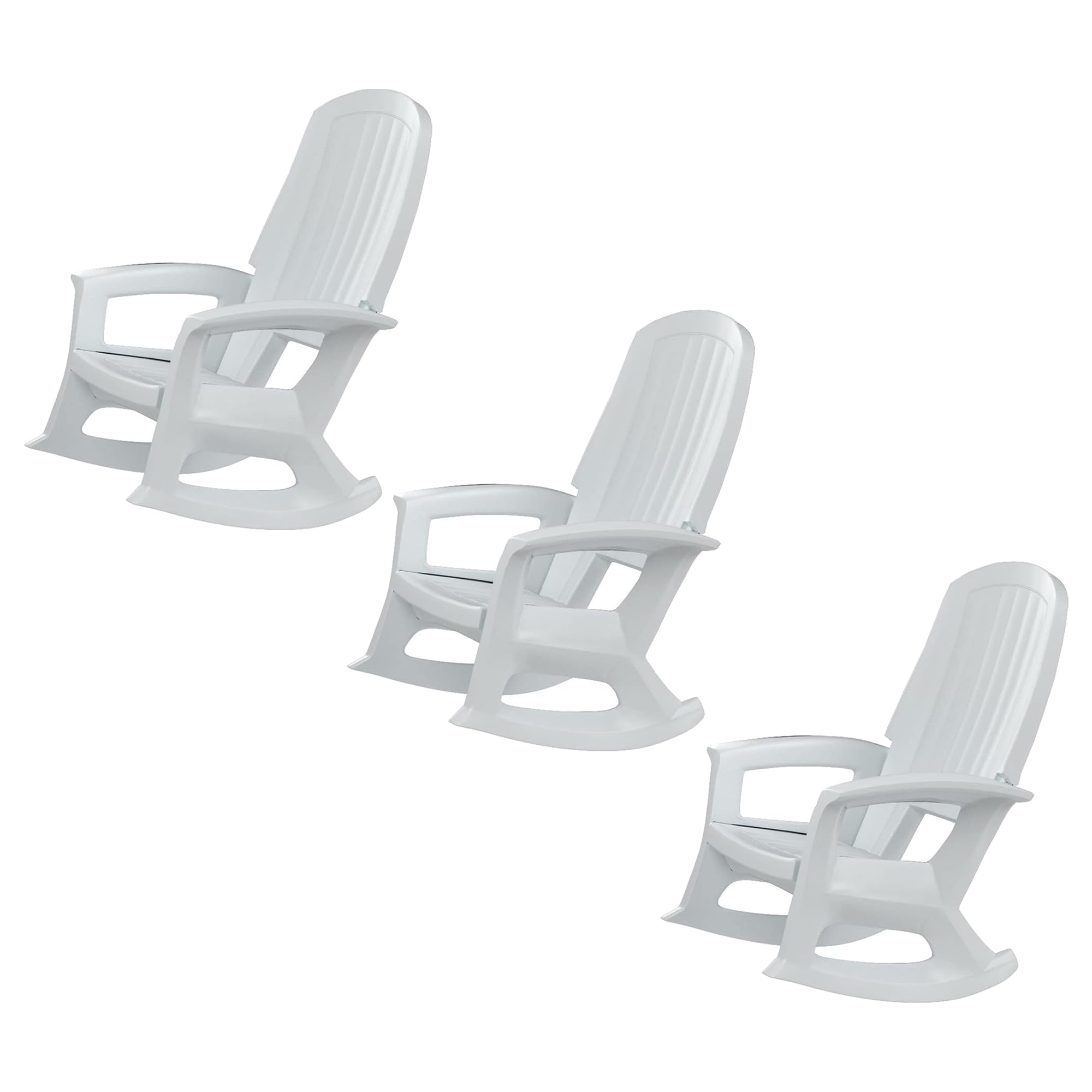Semco Plastics Rockaway Heavy Duty All Weather Outdoor Rocking Chair with Easy Assembly and Low Maintenance for Porch, Deck, and Patio, White