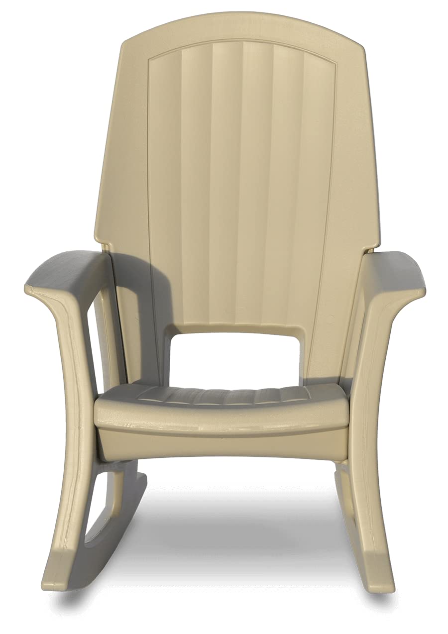Semco Plastics Rockaway Heavy Duty All Weather Outdoor Rocking Chair with Easy Assembly and Low Maintenance for Porch, Deck, and Patio, White