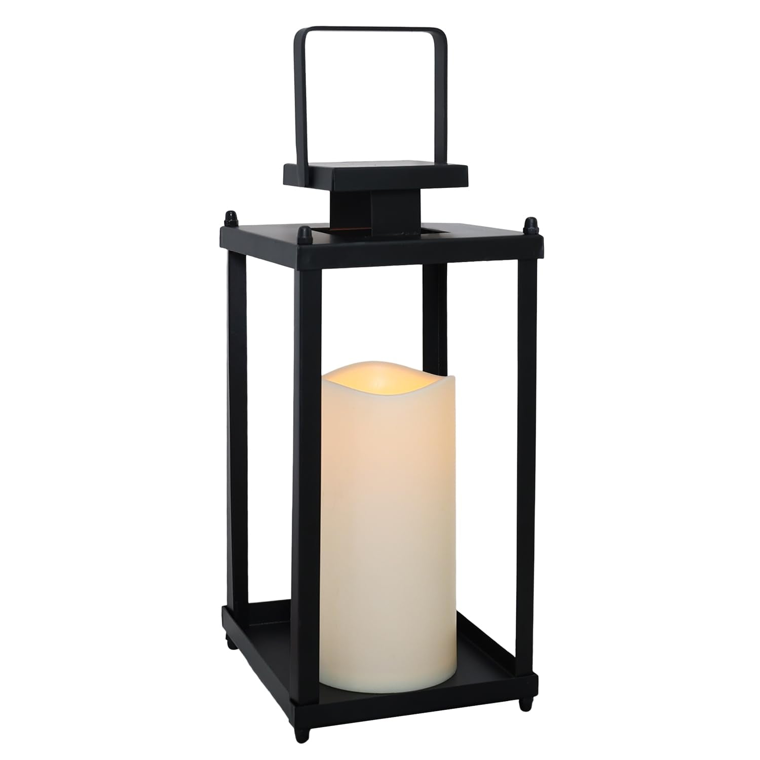NEEDOMO Lanterns Decorative Outdoor&Indoor, Set of 2 Large Bronze Metal Lantern Decor with Glass, Candle Holder for Porch, Patio, Garden, Balcony, Wedding, Table Centerpiece Decorations