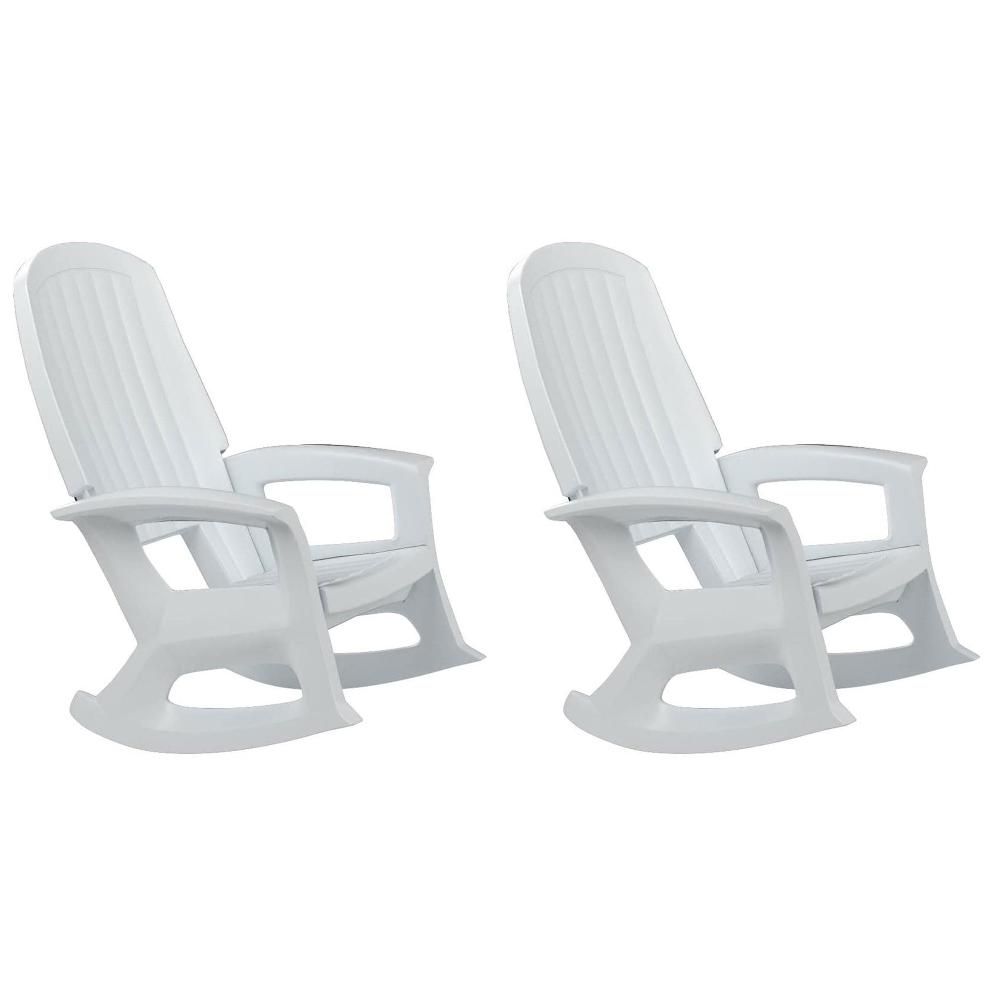 Semco Plastics Rockaway Heavy Duty Polyethylene All Weather Outdoor Rocking Chair with Backrest and Armrests for Porch, Deck and Patio, Taupe