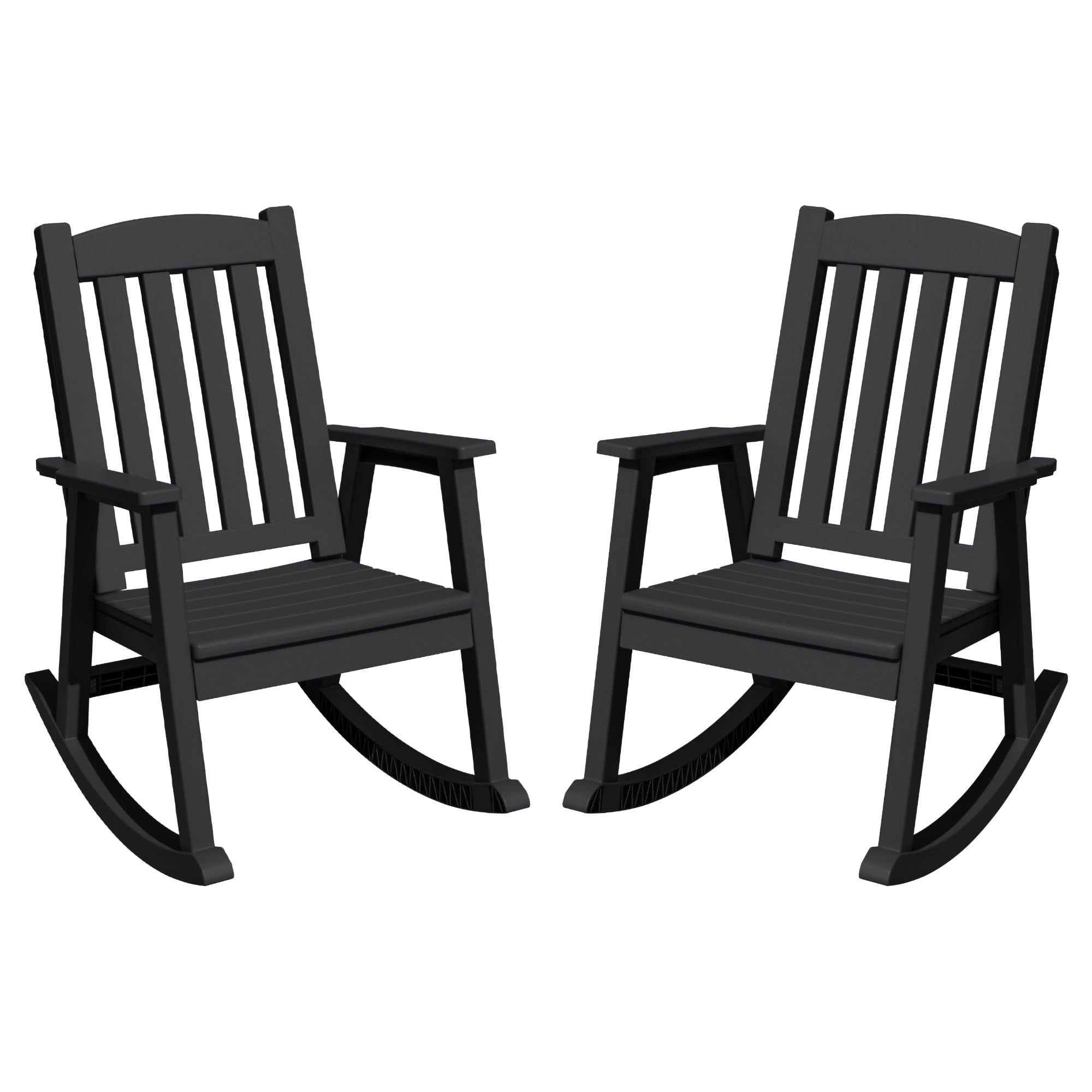 Greesum Outdoor Rocking Chair, 300lbs All-Weather Patio Rocker, Rust-Proof & UV-Resistant, Comfortable Smooth Glide for Deck, Porch, Lawn, or Garden, White