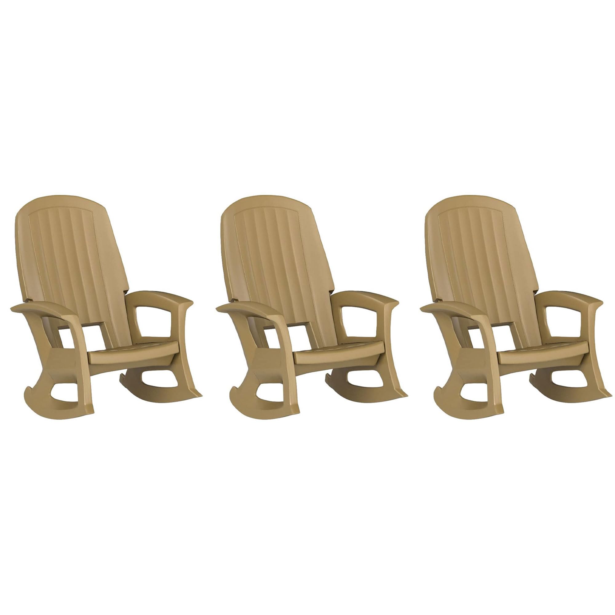 Semco Plastics Rockaway Heavy Duty All Weather Outdoor Rocking Chair with Easy Assembly and Low Maintenance for Porch, Deck, and Patio, White