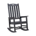 Psilvam Oversized Outdoor Rocking Chair, HDPE Porch Rocker Chairs for Adults, All Weather Resistant Rocking Chairs for Patio Lawn Garden, 350lbs Weight Capacity (Brown)