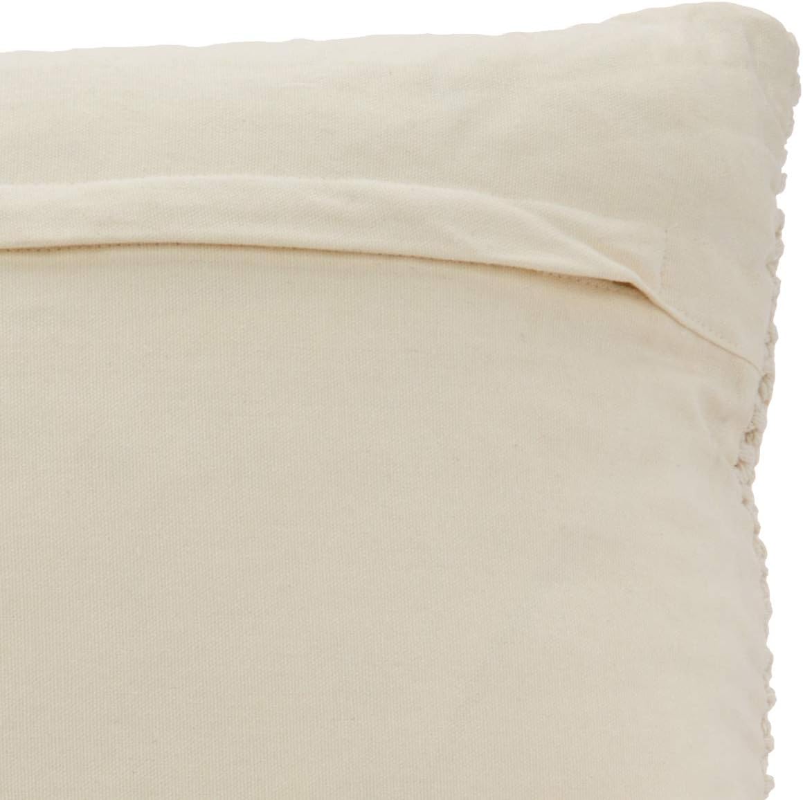 SARO LIFESTYLE 1020 McKenna Knitted Collection Vanilla Cable Knit Design Down Filled Cotton Throw Pillow