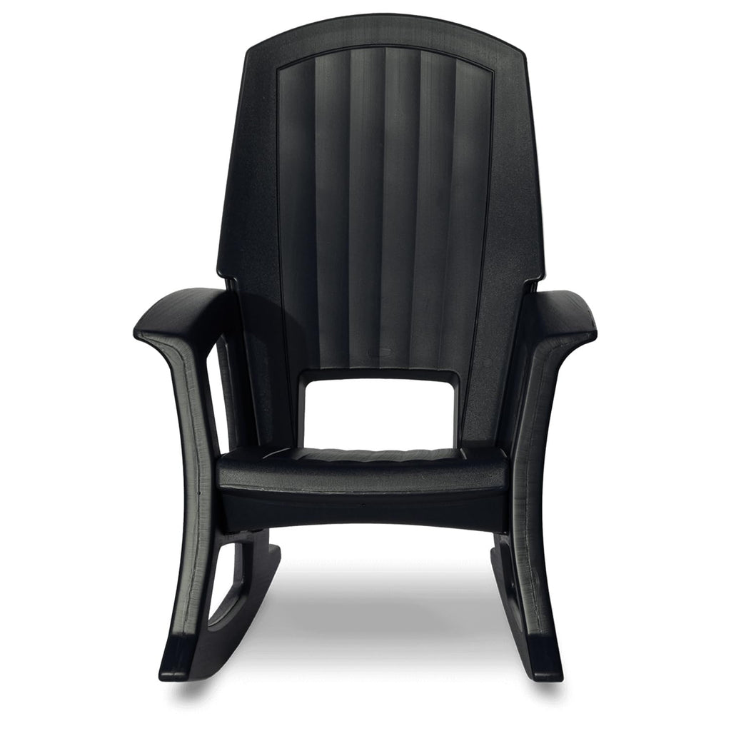 Semco Plastics Rockaway Heavy Duty Polyethylene All Weather Outdoor Rocking Chair with Backrest and Armrests for Porch, Deck and Patio, Taupe