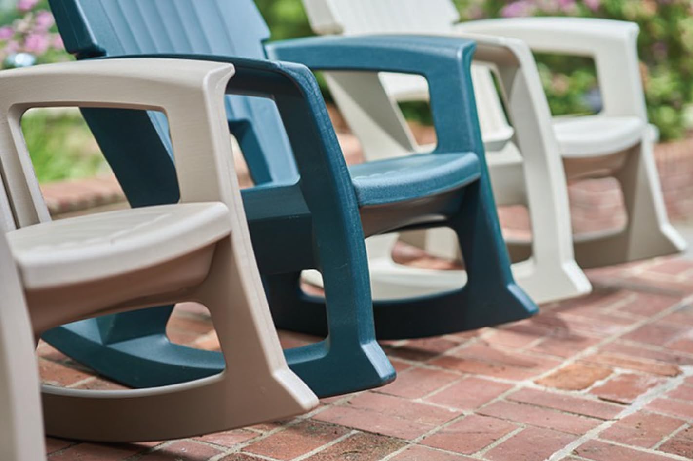 Semco Plastics Rockaway Heavy Duty All Weather Outdoor Rocking Chair with Easy Assembly and Low Maintenance for Porch, Deck, and Patio, White