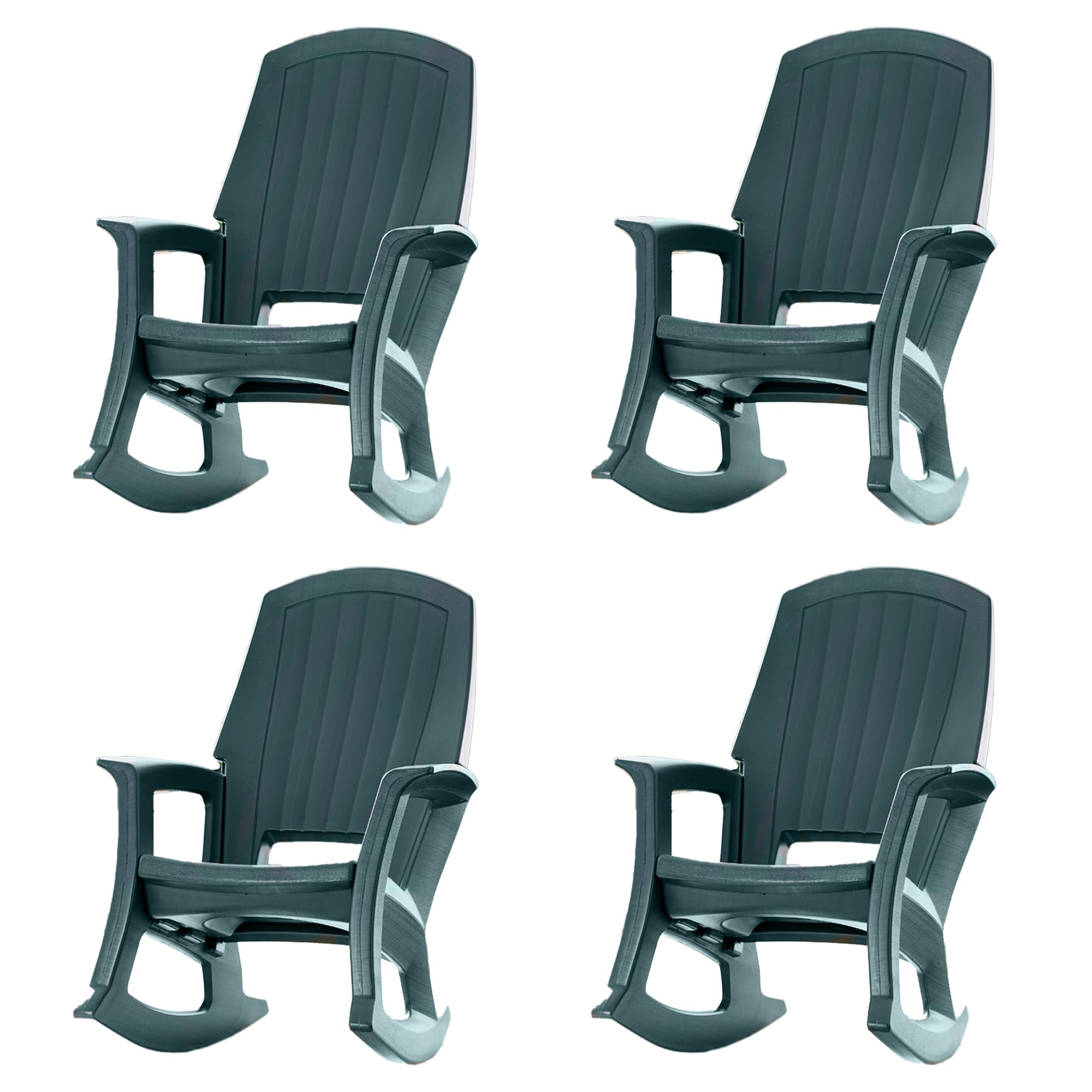 Semco Plastics Rockaway Heavy Duty Polyethylene All Weather Outdoor Rocking Chair with Backrest and Armrests for Porch, Deck and Patio, Taupe