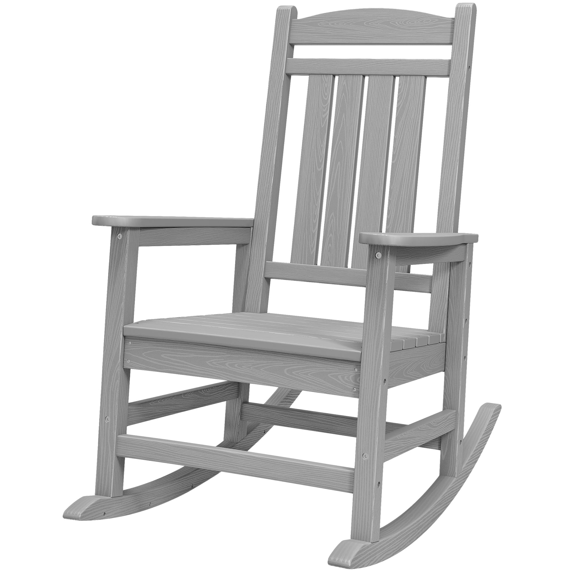 SERWALL Oversized Outdoor Rocking Chairs Set of 2, Oversized HDPE Porch Rockers for Adults, All-Weather Composite Patio Rocking Chairs, White