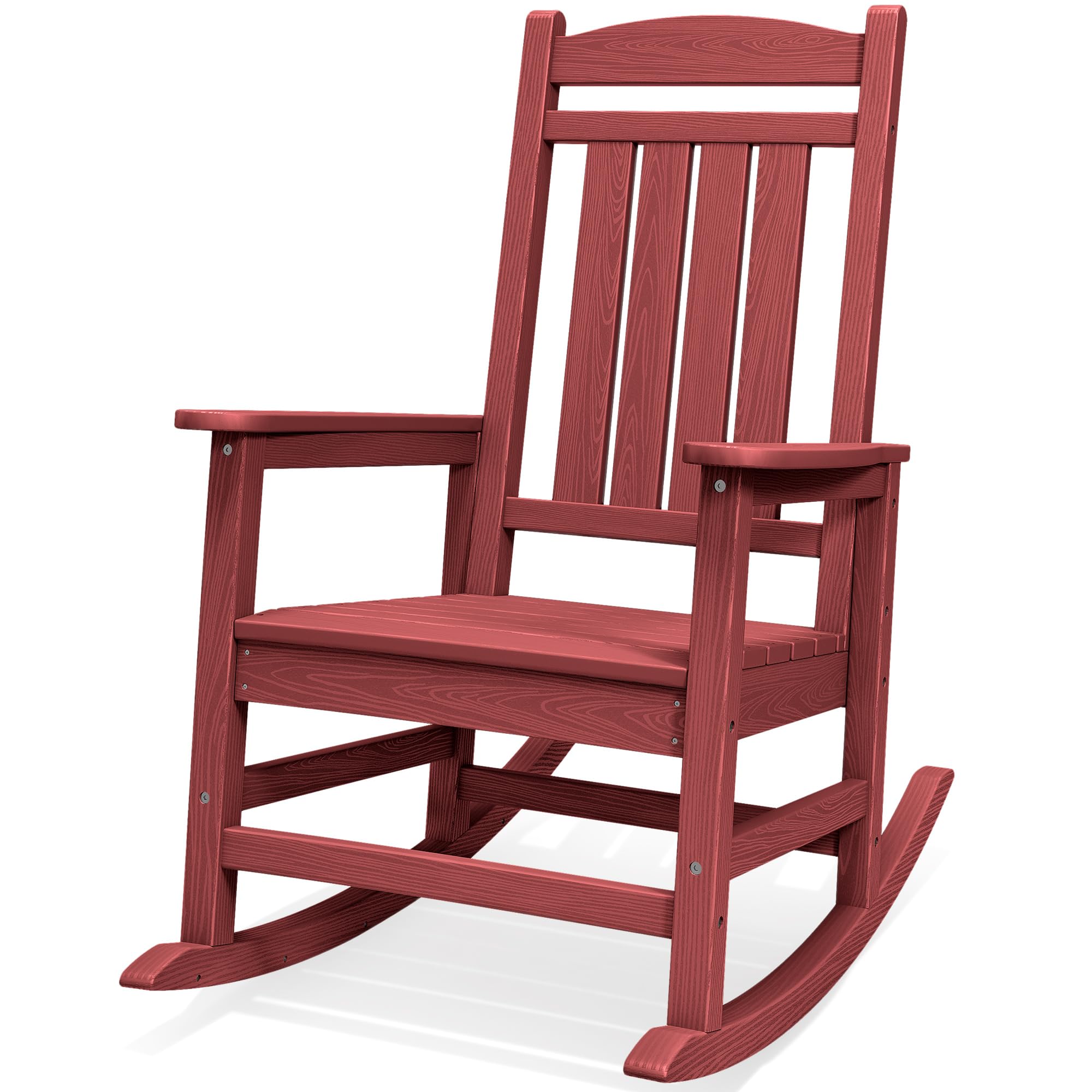 SERWALL Oversized Outdoor Rocking Chairs Set of 2, Oversized HDPE Porch Rockers for Adults, All-Weather Composite Patio Rocking Chairs, White