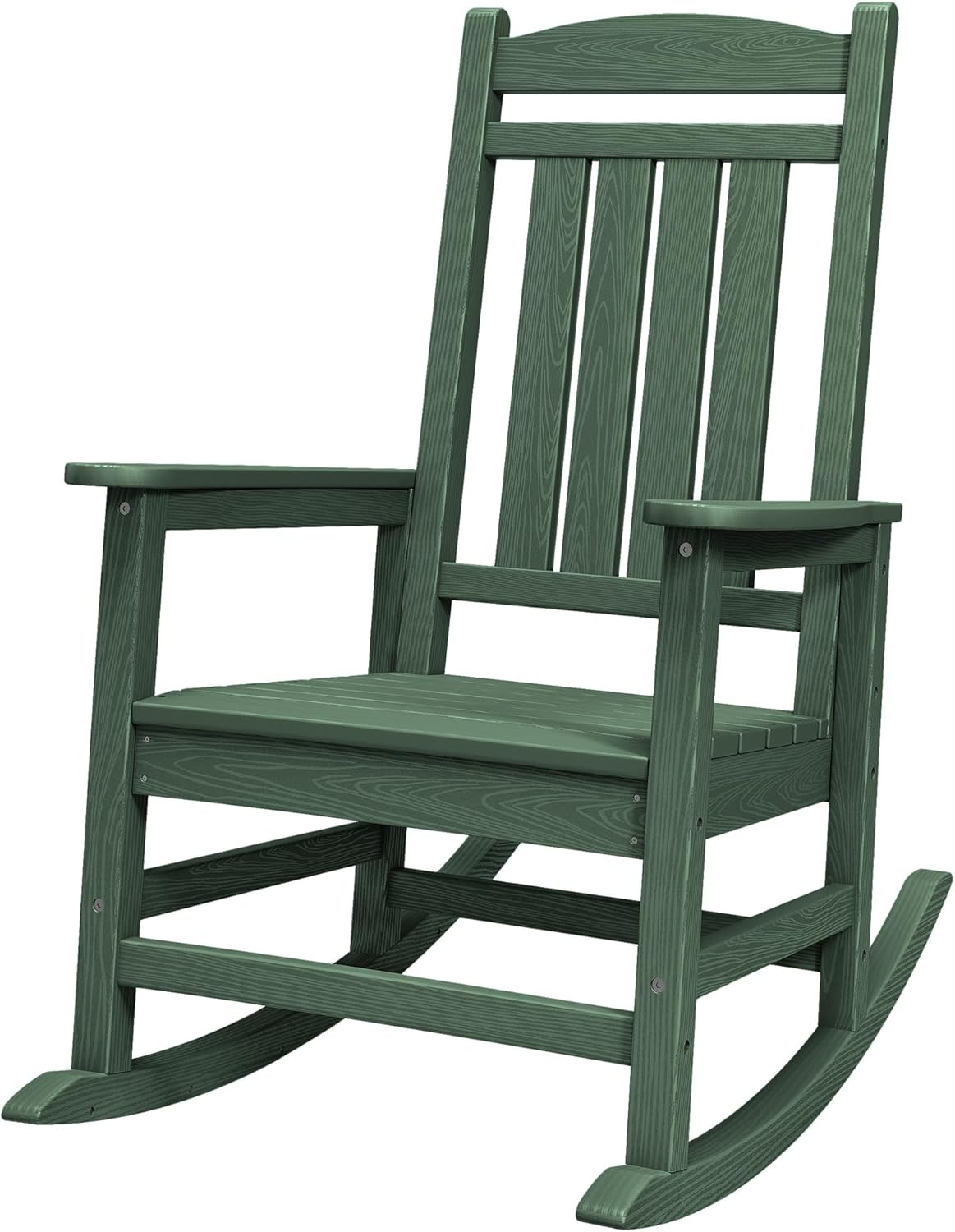 SERWALL Oversized Outdoor Rocking Chairs Set of 2, Oversized HDPE Porch Rockers for Adults, All-Weather Composite Patio Rocking Chairs, White