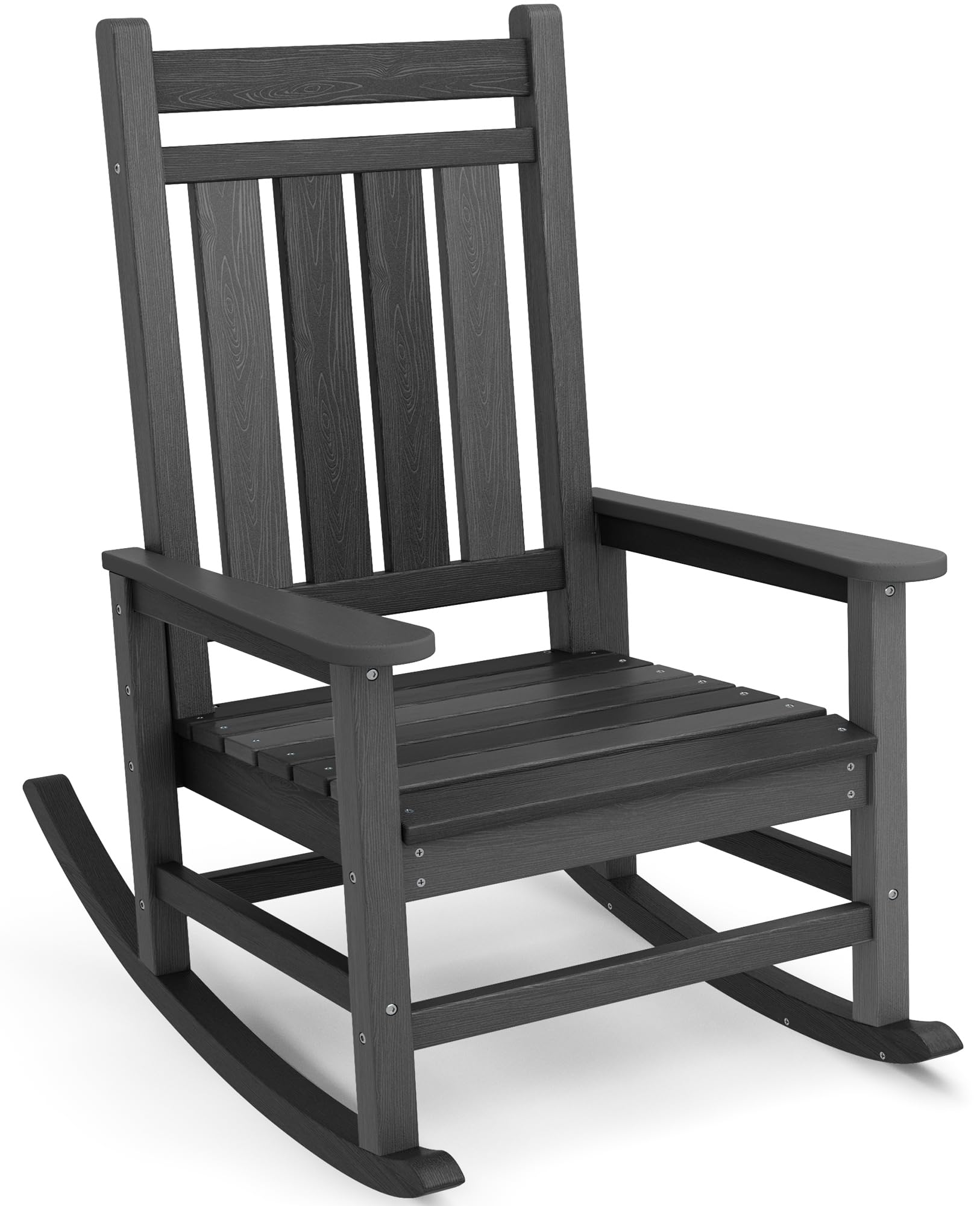 SERWALL Oversized Outdoor Rocking Chair Set of 2, HDPE Rocker for Adults, Patio Rocking Chairs for Porch, Blue