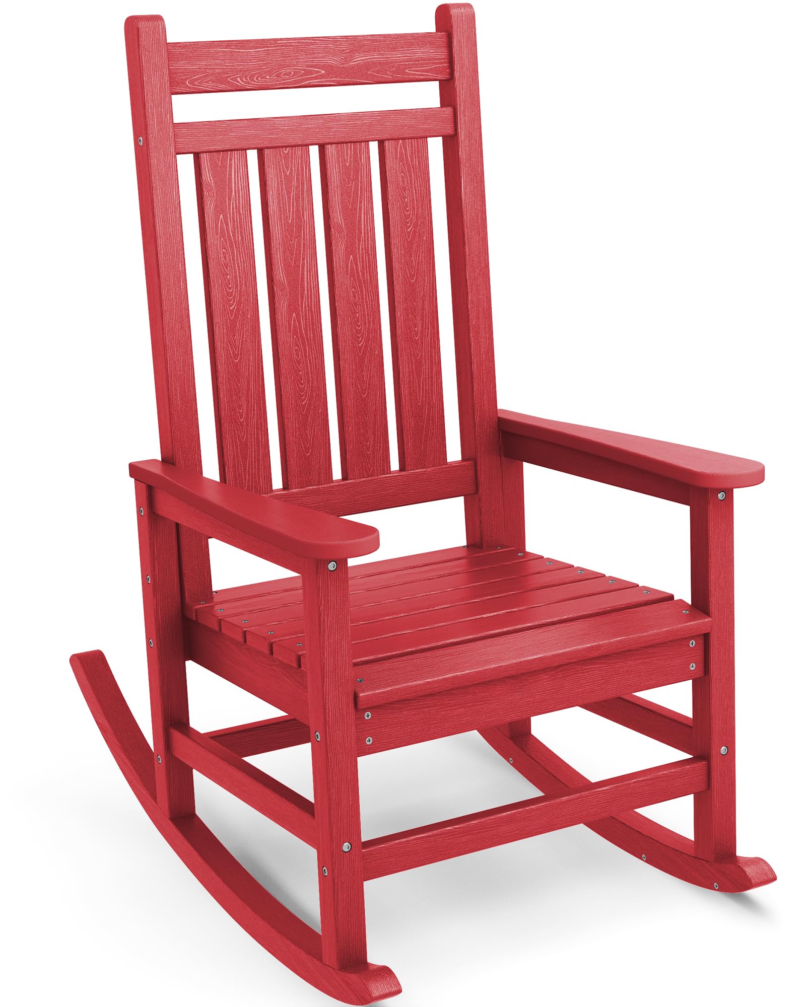 SERWALL Oversized Outdoor Rocking Chair Set of 2, HDPE Rocker for Adults, Patio Rocking Chairs for Porch, Blue