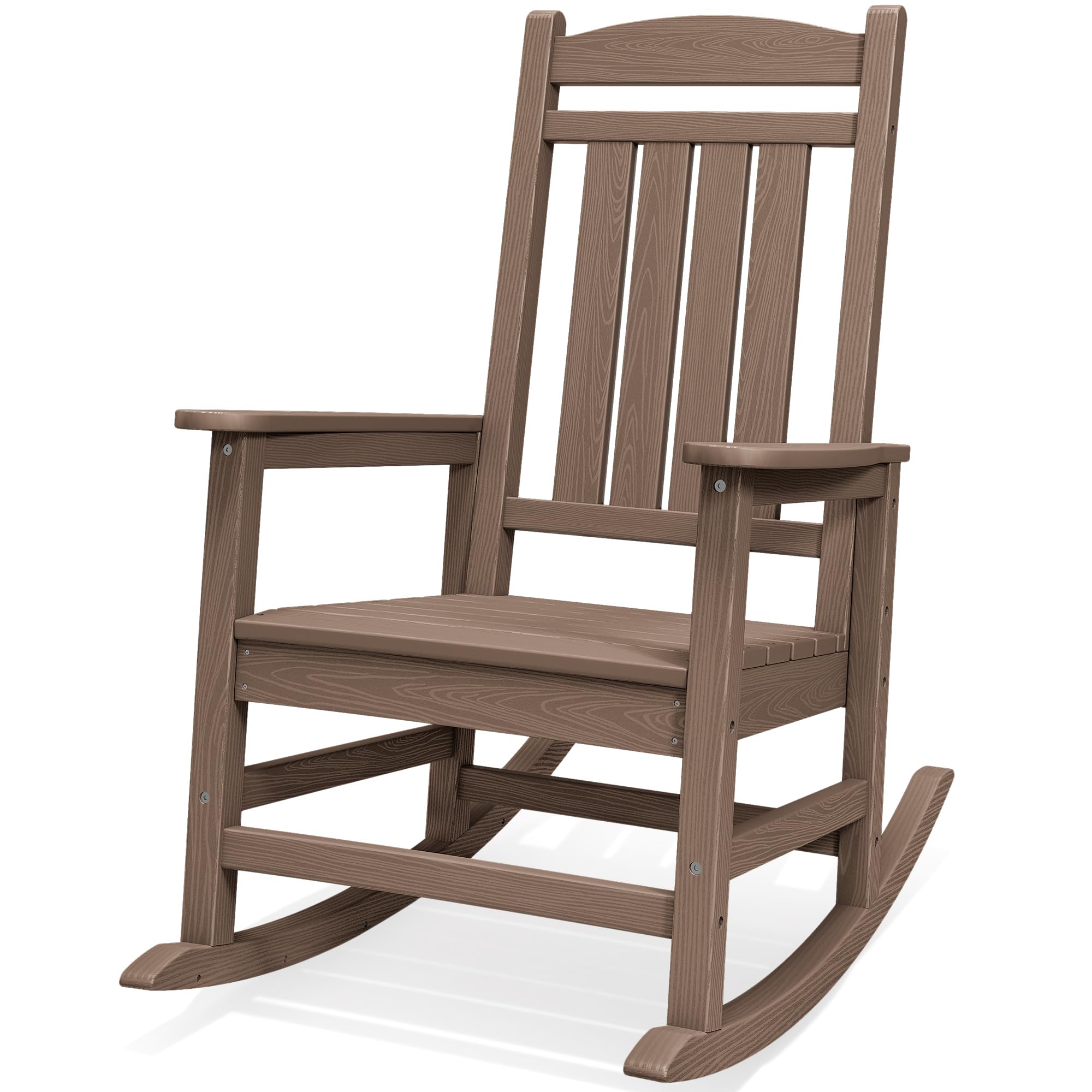 SERWALL Oversized Outdoor Rocking Chairs Set of 2, Oversized HDPE Porch Rockers for Adults, All-Weather Composite Patio Rocking Chairs, White