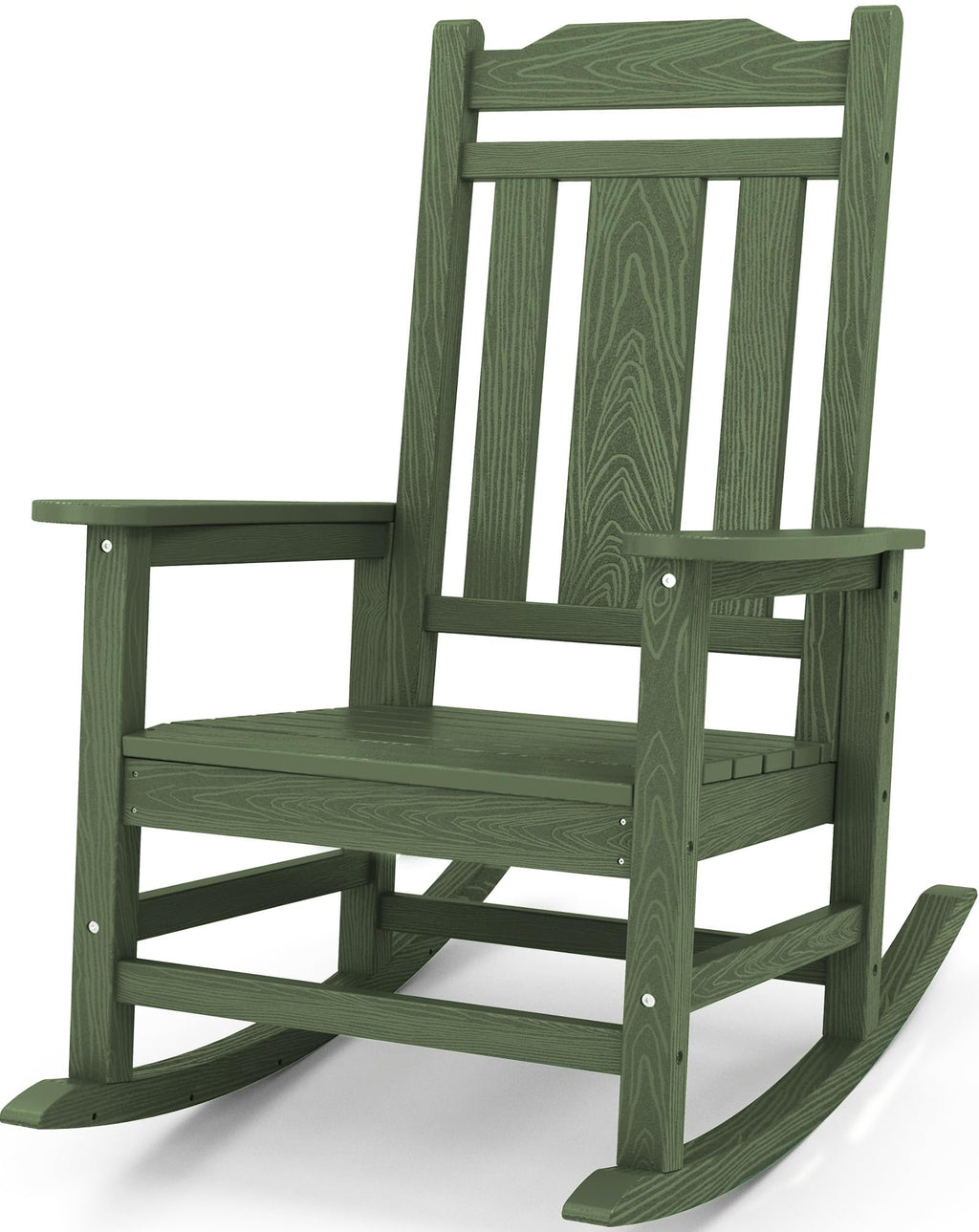 SERWALL Black Outdoor Rocking Chair Set of 2, All Weather Patio Rocking Chair, HDPE Poly Rocking Chair for Adults, Heavy Duty Front Porch Rocker