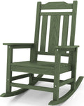SERWALL Black Outdoor Rocking Chair Set of 2, All Weather Patio Rocking Chair, HDPE Poly Rocking Chair for Adults, Heavy Duty Front Porch Rocker