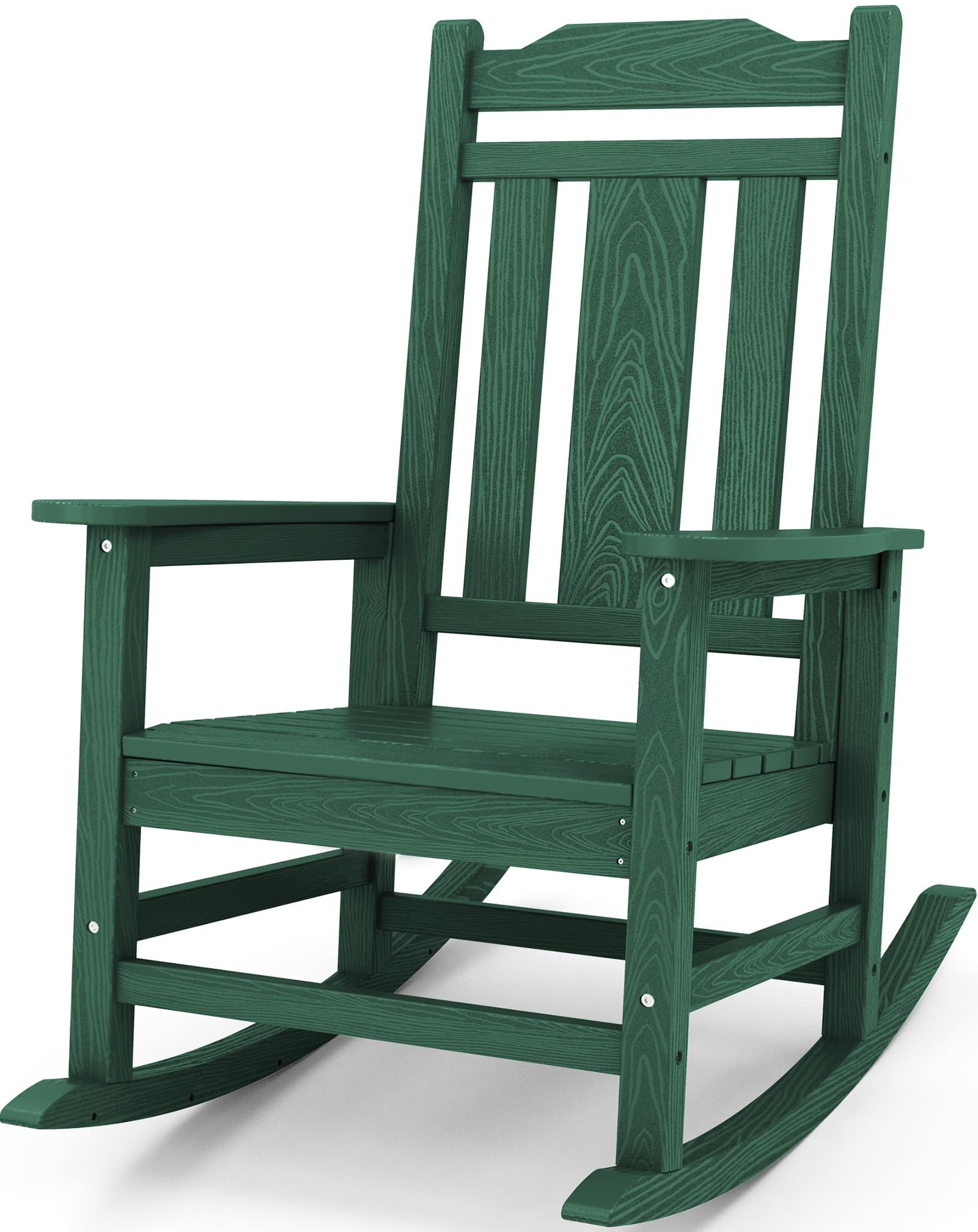 SERWALL Black Outdoor Rocking Chair Set of 2, All Weather Patio Rocking Chair, HDPE Poly Rocking Chair for Adults, Heavy Duty Front Porch Rocker