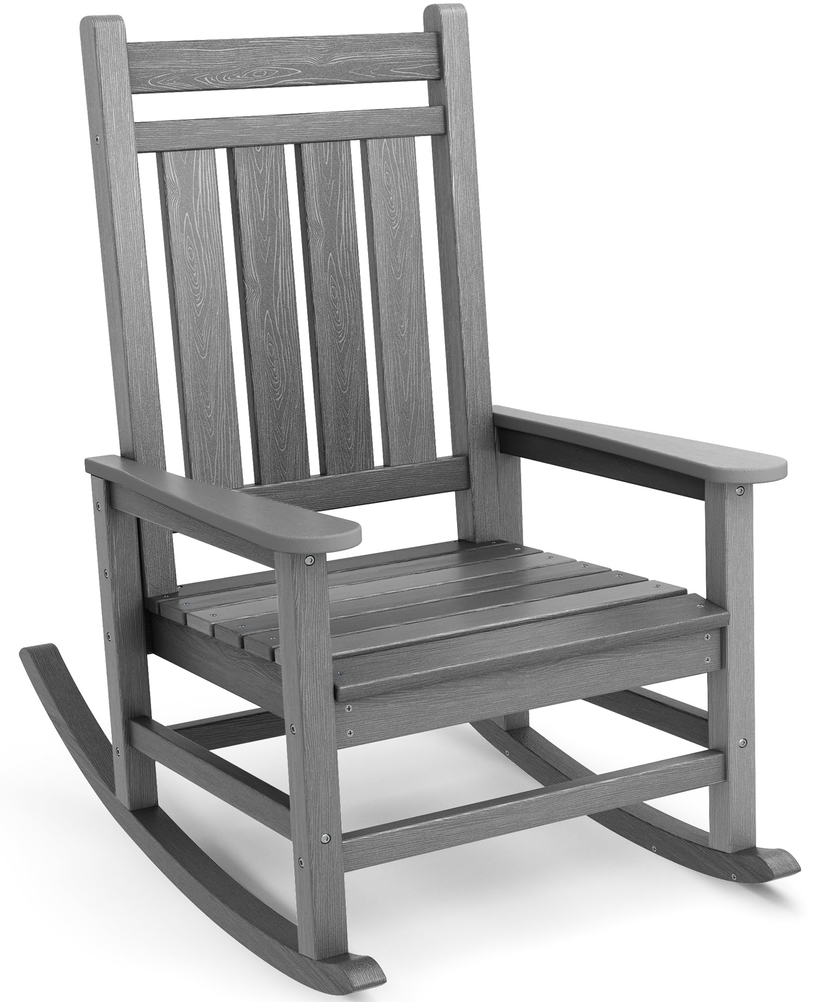 SERWALL Oversized Outdoor Rocking Chair Set of 2, HDPE Rocker for Adults, Patio Rocking Chairs for Porch, Blue