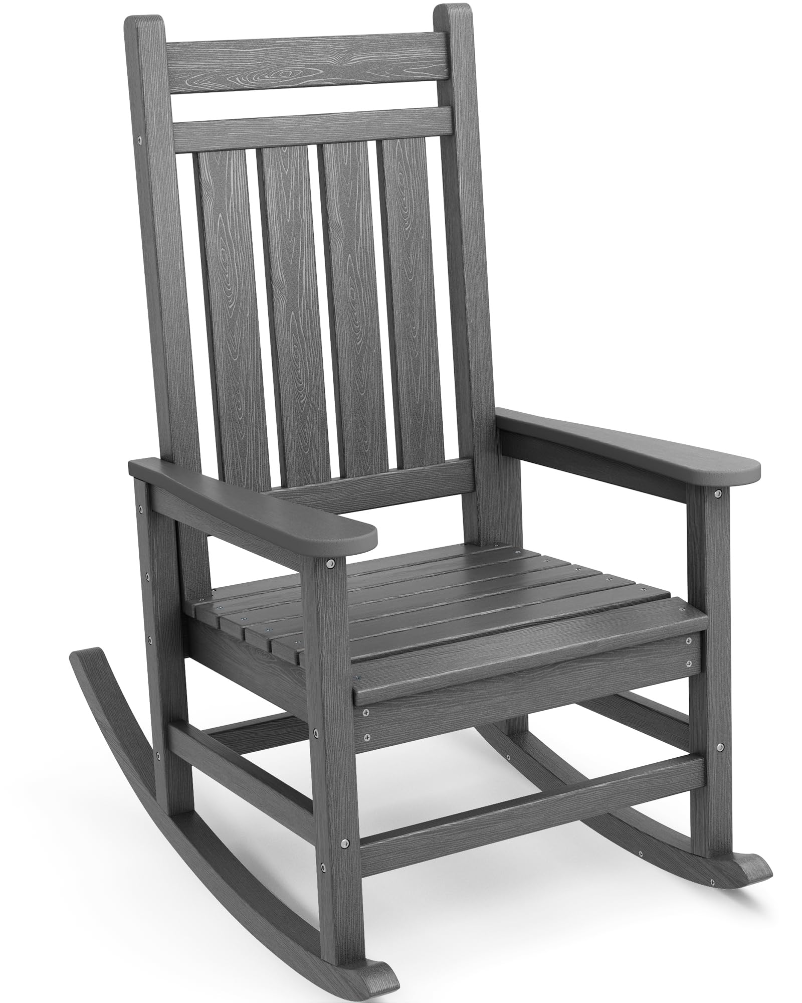 SERWALL Oversized Outdoor Rocking Chair Set of 2, HDPE Rocker for Adults, Patio Rocking Chairs for Porch, Blue