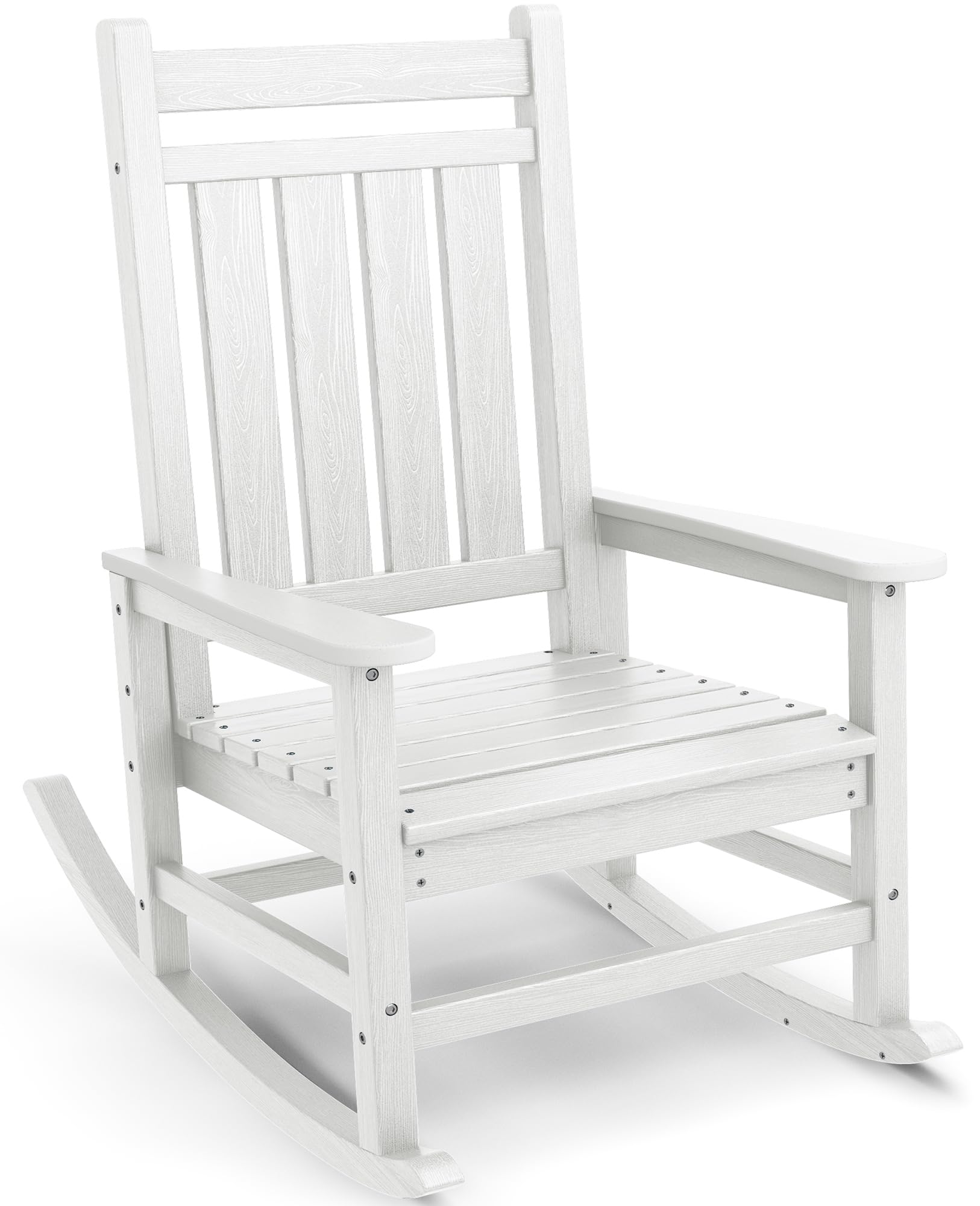 SERWALL Oversized Outdoor Rocking Chair Set of 2, HDPE Rocker for Adults, Patio Rocking Chairs for Porch, Blue