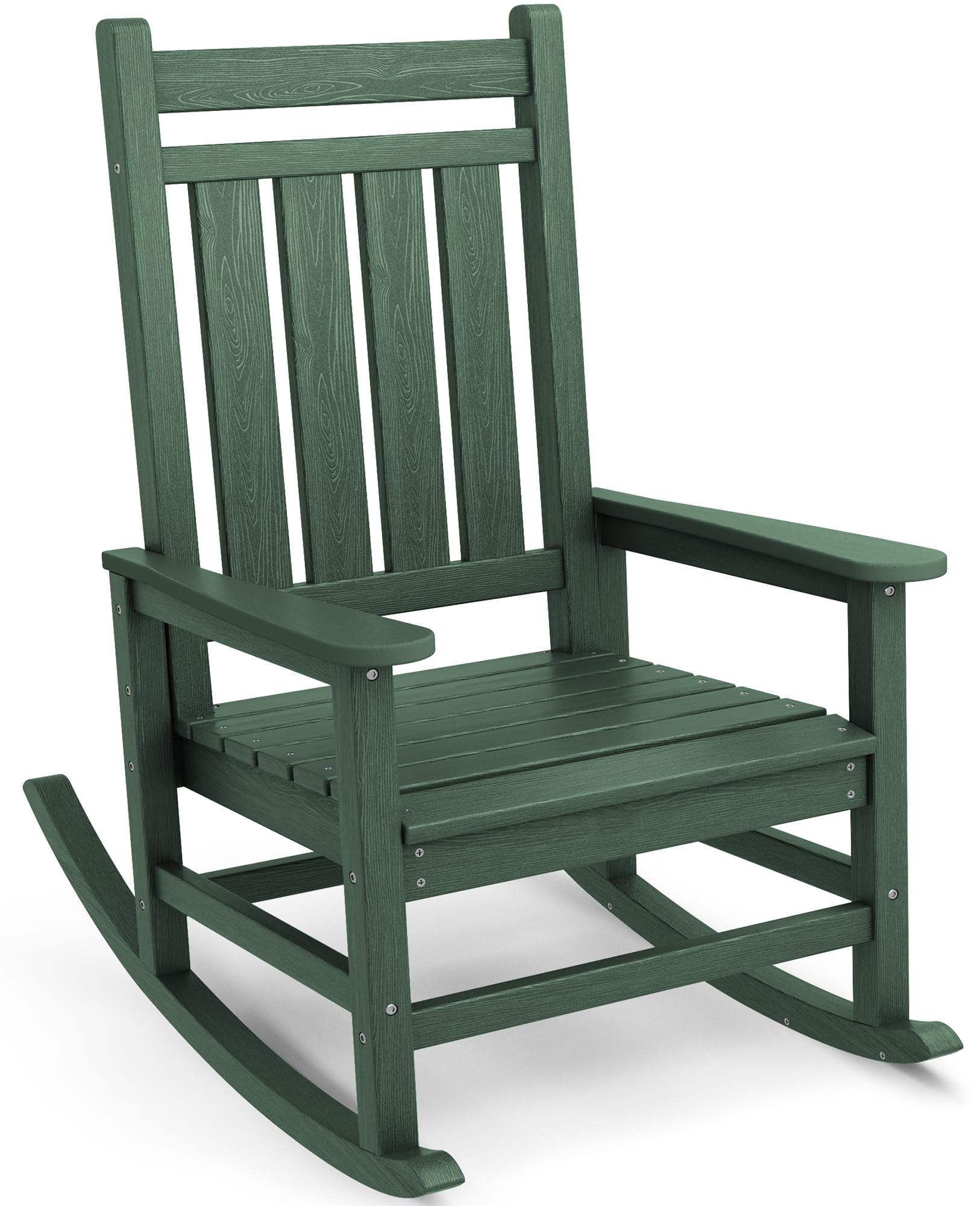 SERWALL Oversized Outdoor Rocking Chair Set of 2, HDPE Rocker for Adults, Patio Rocking Chairs for Porch, Blue
