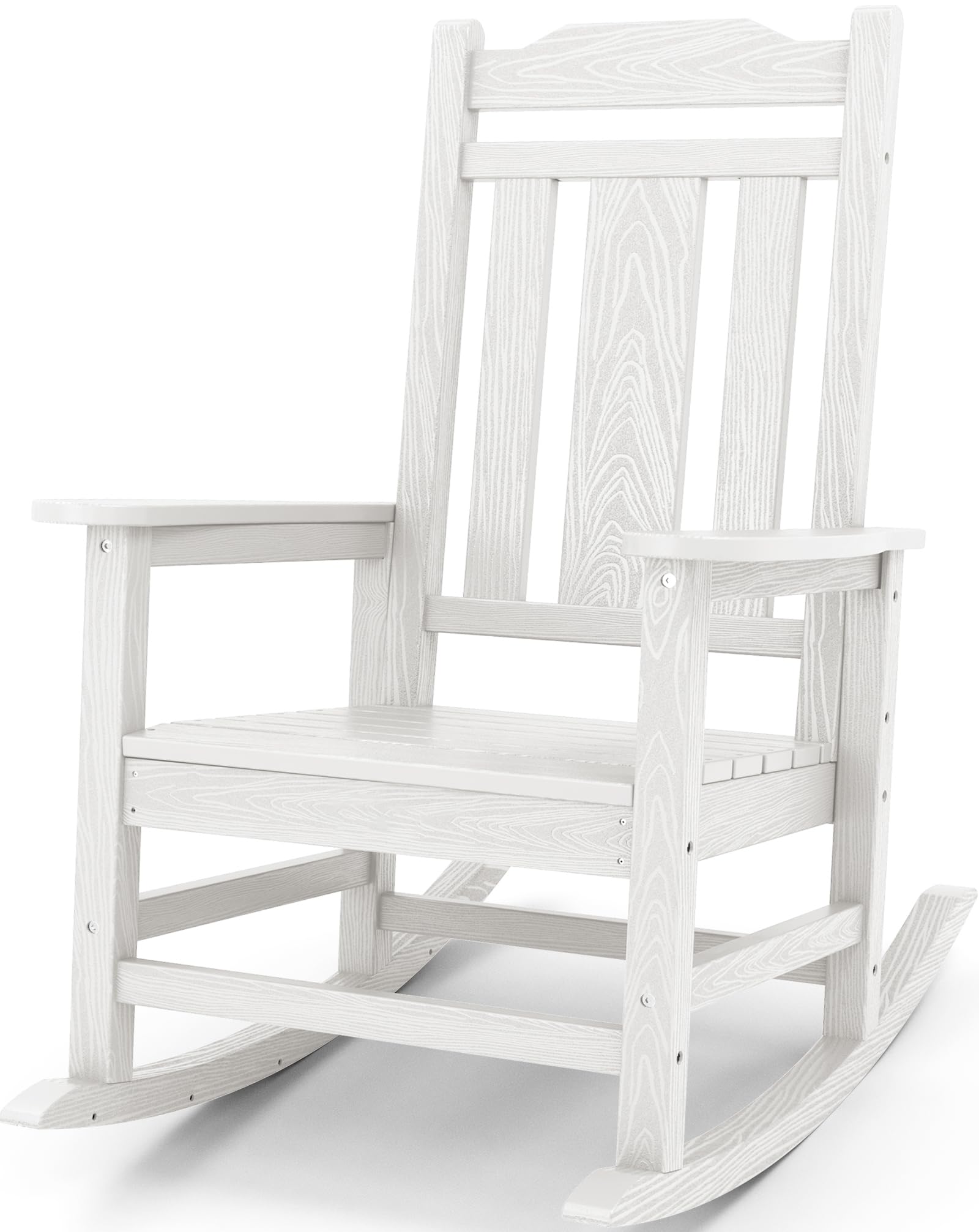 SERWALL Black Outdoor Rocking Chair Set of 2, All Weather Patio Rocking Chair, HDPE Poly Rocking Chair for Adults, Heavy Duty Front Porch Rocker
