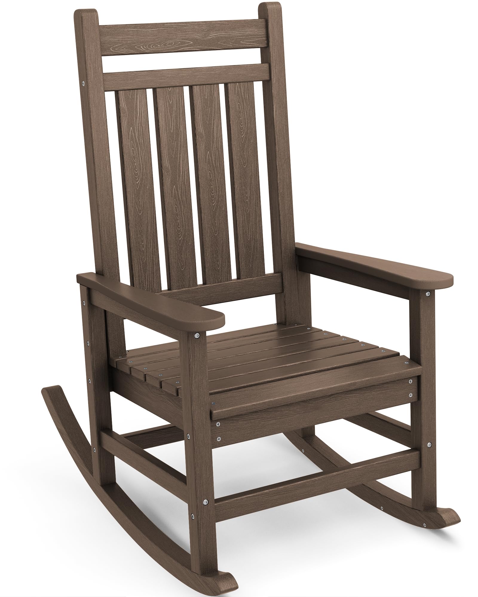 SERWALL Oversized Outdoor Rocking Chair Set of 2, HDPE Rocker for Adults, Patio Rocking Chairs for Porch, Blue