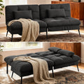 COMHOMA 72″ Futon Sofa Bed,Convertible Fabric Couch with Adjustable Backrest,Loveseat Recliner Sleeper Living Room Furniture futon Set (Grey)