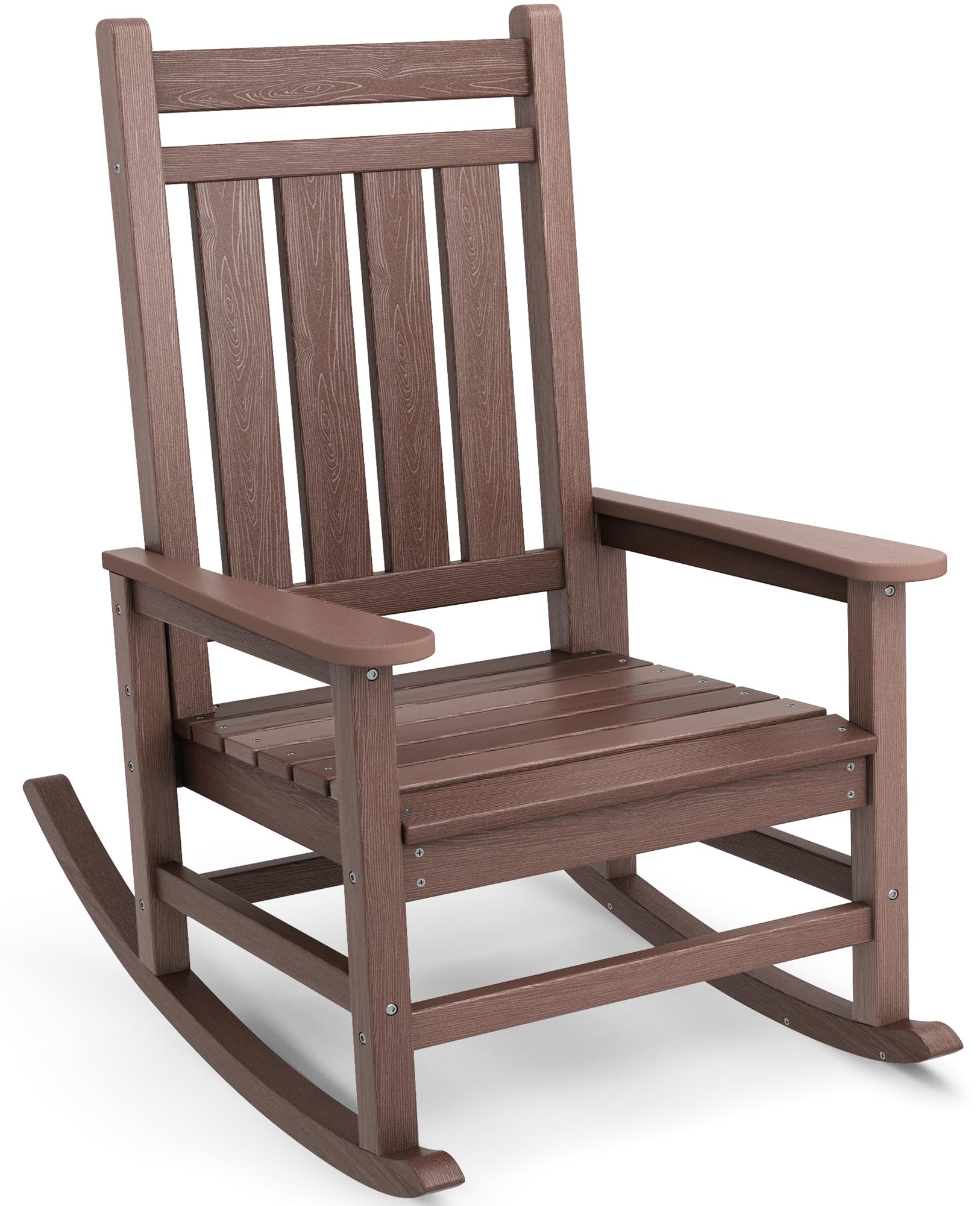 SERWALL Oversized Outdoor Rocking Chair Set of 2, HDPE Rocker for Adults, Patio Rocking Chairs for Porch, Blue
