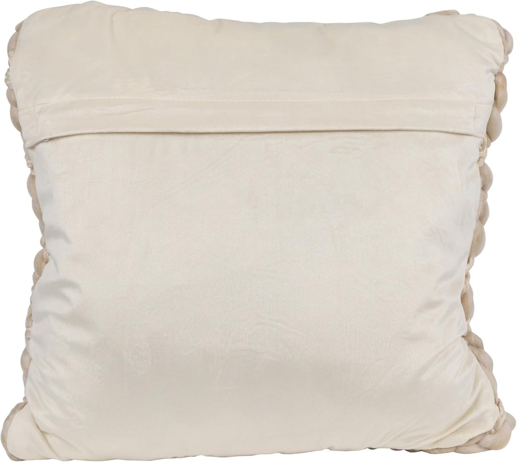 Northlight 16" Khaki Jumbo Knit Square Throw Pillow with Velvet Back