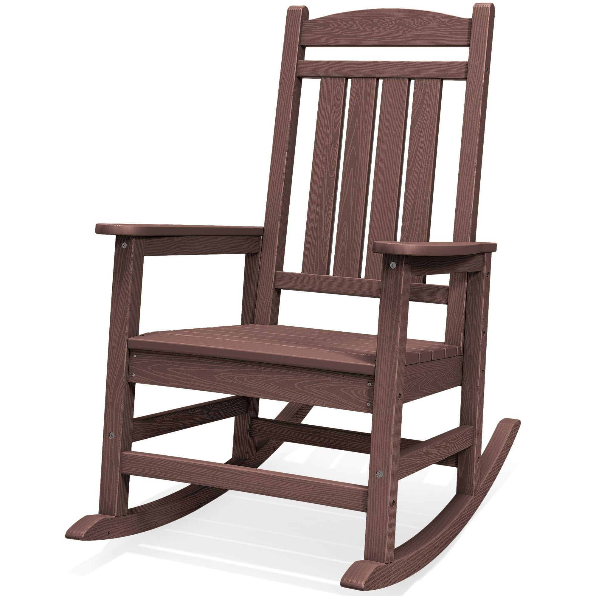 SERWALL Oversized Outdoor Rocking Chairs Set of 2, Oversized HDPE Porch Rockers for Adults, All-Weather Composite Patio Rocking Chairs, White
