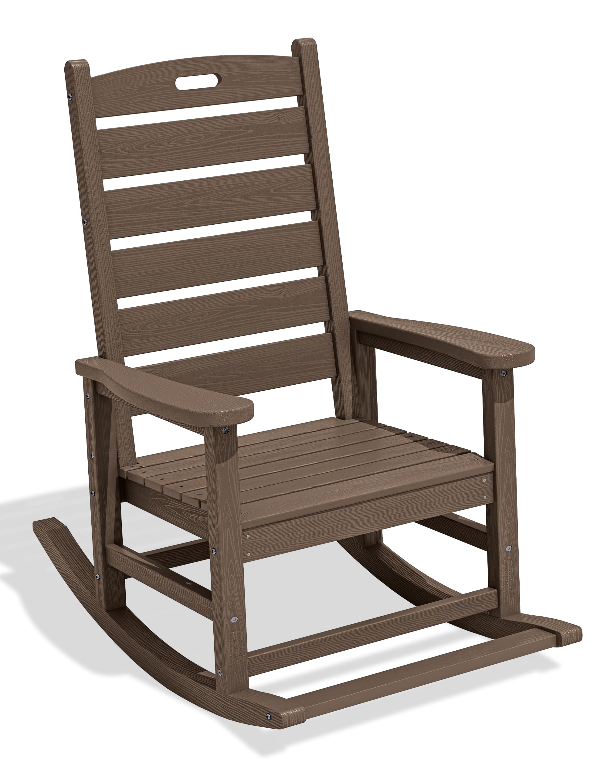 SERWALL Outdoor Rocking Chair Set of 2, Oversized Rocking Chair with Footboard for Adults, HDPE All Weather Resistant Rocking Chairs for Patio, 350lbs Weight Capacity, Gray