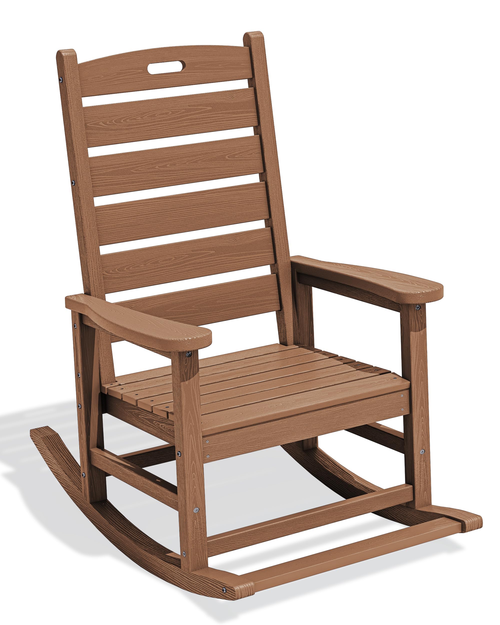 SERWALL Outdoor Rocking Chair Set of 2, Oversized Rocking Chair with Footboard for Adults, HDPE All Weather Resistant Rocking Chairs for Patio, 350lbs Weight Capacity, Gray