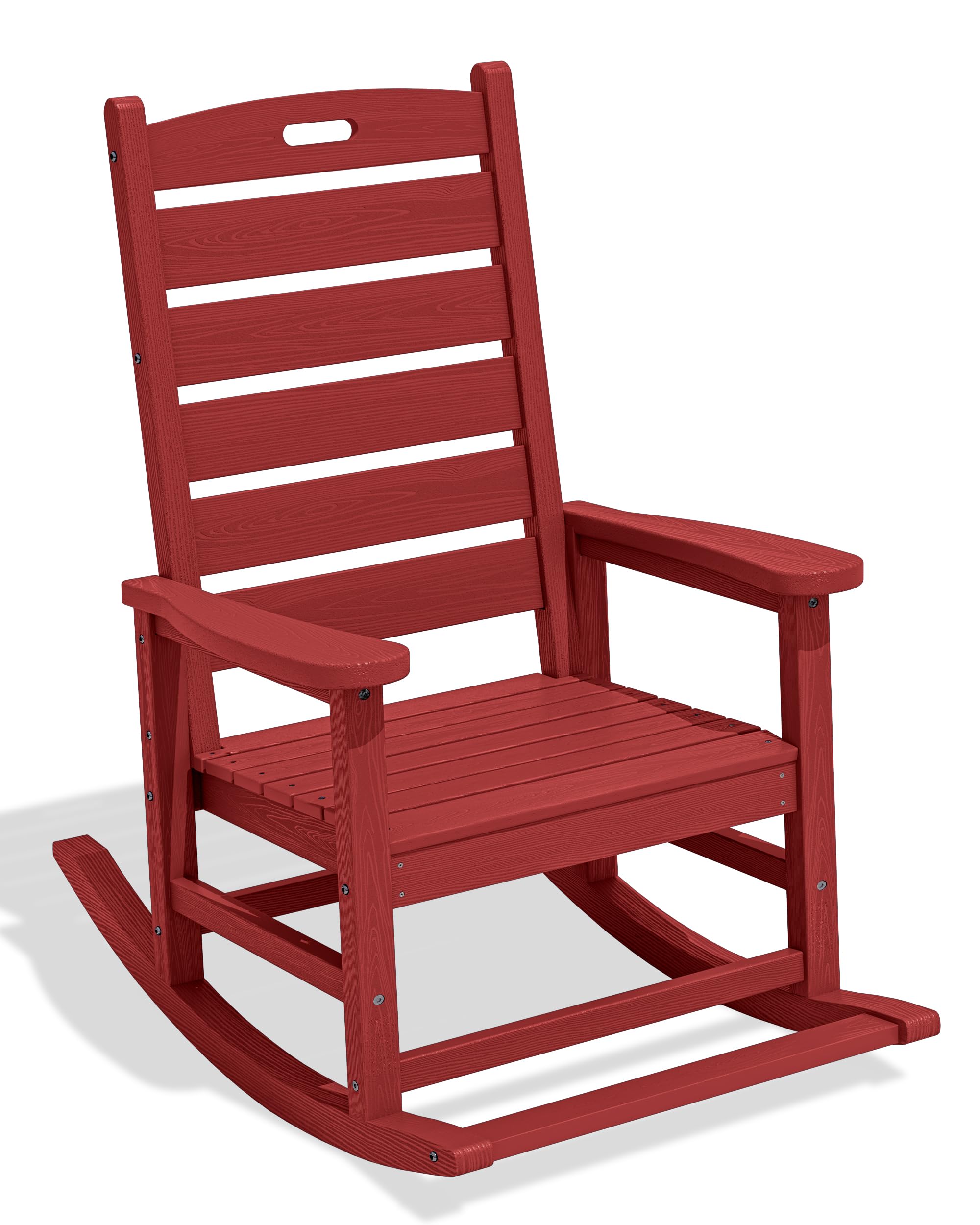 SERWALL Outdoor Rocking Chair Set of 2, Oversized Rocking Chair with Footboard for Adults, HDPE All Weather Resistant Rocking Chairs for Patio, 350lbs Weight Capacity, Gray