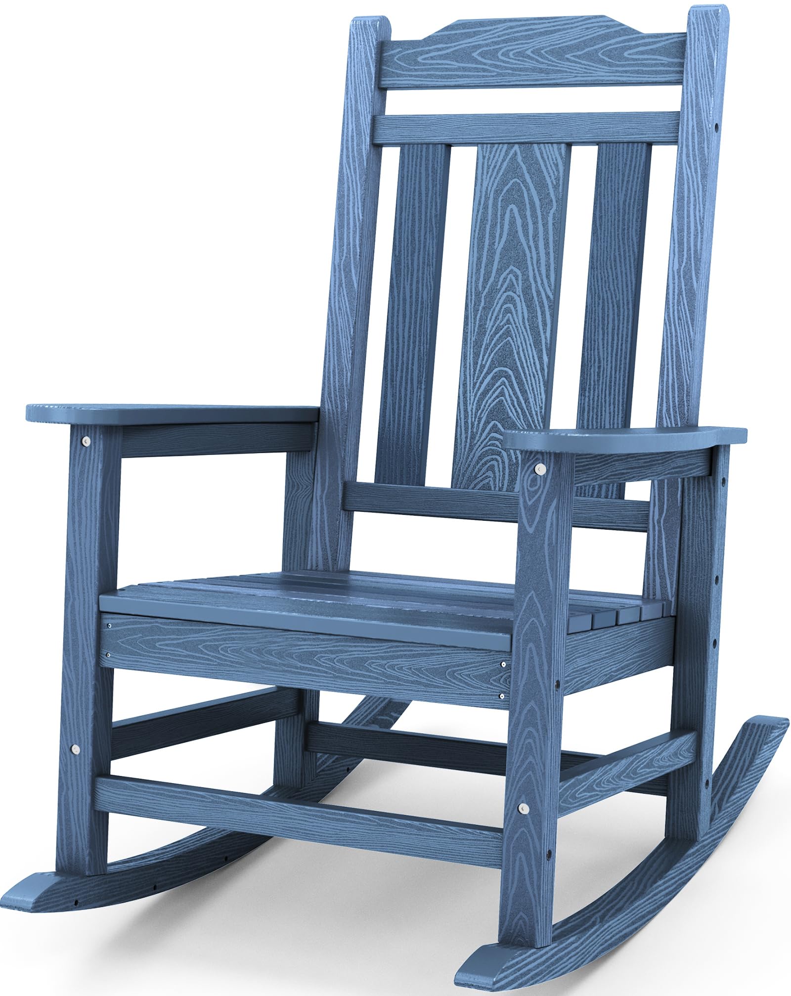 SERWALL Black Outdoor Rocking Chair Set of 2, All Weather Patio Rocking Chair, HDPE Poly Rocking Chair for Adults, Heavy Duty Front Porch Rocker