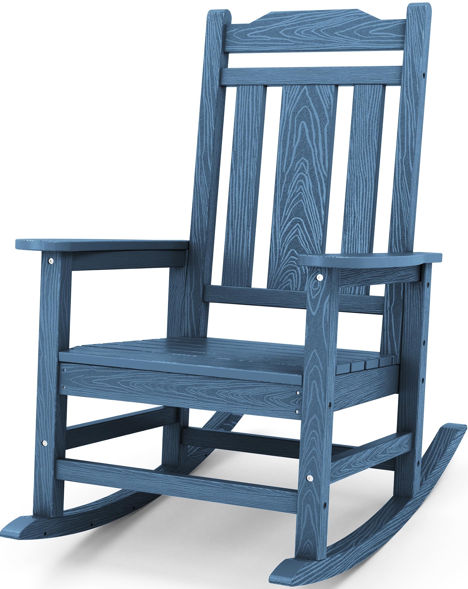 SERWALL Black Outdoor Rocking Chair Set of 2, All Weather Patio Rocking Chair, HDPE Poly Rocking Chair for Adults, Heavy Duty Front Porch Rocker