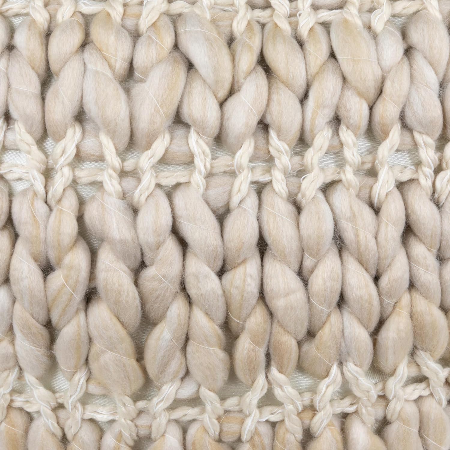 Northlight 16" Khaki Jumbo Knit Square Throw Pillow with Velvet Back