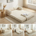 Convertible Sofa Bed Queen,5-in-1 Tri-Fold Boneless Couch with Removable Armrests & Handle,Corduroy Futon Sleeper Sofa,Floor Folding Mattress Pull Out Bed for Small Space Apartment Living Room Bedroom