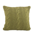 SARO LIFESTYLE 1020 McKenna Knitted Collection Vanilla Cable Knit Design Down Filled Cotton Throw Pillow
